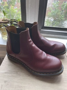 Dr. Martens Boots Men’s Size 12 Red 2976 Chelsea Slip On Oxblood Red Grunge Rock - Picture 1 of 6