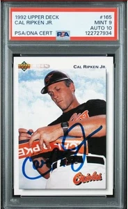 1992 Upper Deck Cal Ripken, Jr. Signed Baseball Card PSA 9 DNA 10 Certified Auto - Picture 1 of 4