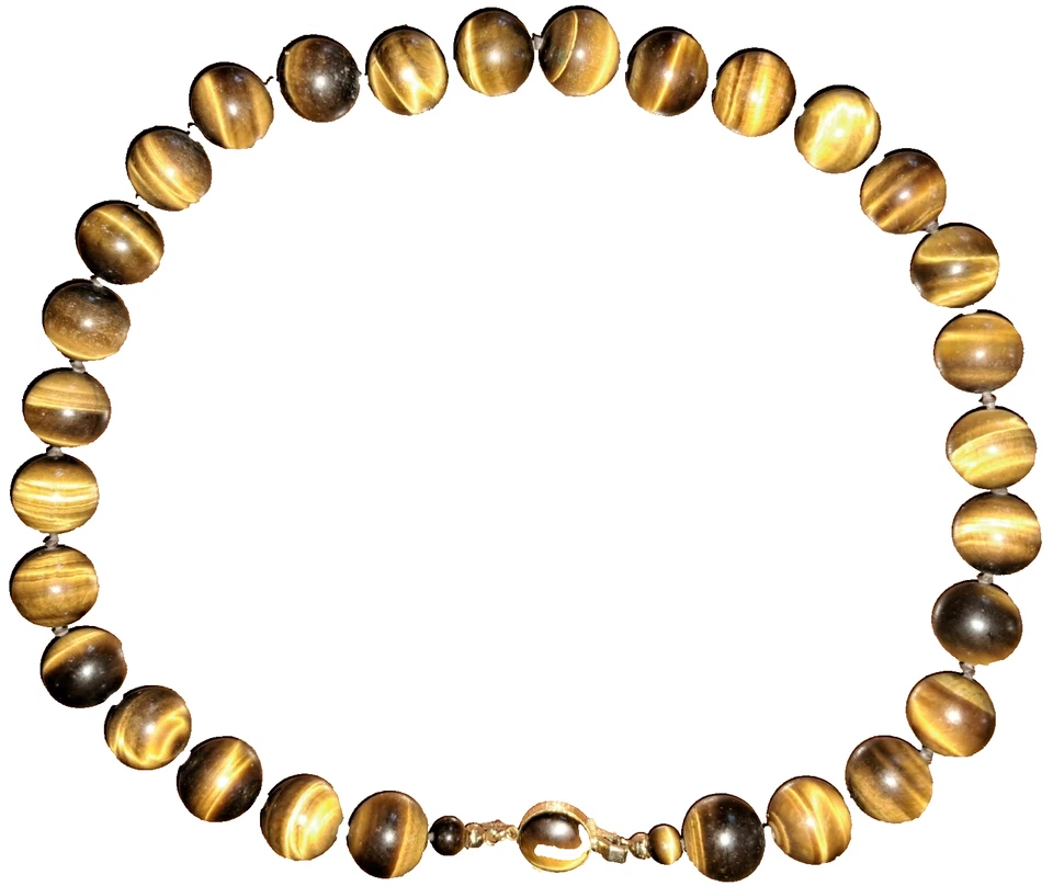 Collana da donna con perline naturali di occhio di tigre - Immagine 1 di 1