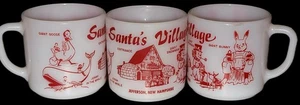 RAR Federal Milchglas SANTA'S VILLAGE Becher Jefferson NH - 3 Becher - Bild 1 von 5