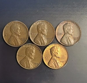 (5) LINCOLN PENNY FULL BIE ERRORS!! '55D,'56,&'57 GORGEOUS🔥🔥🔥 DON'T MISS OUT! - Picture 1 of 17