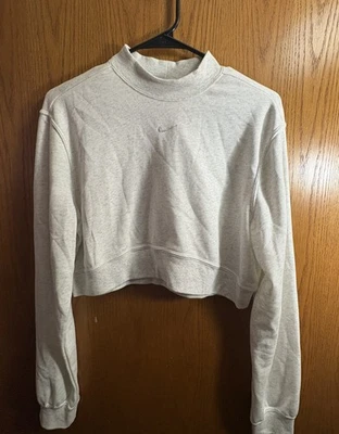 Nike Mujer Crema Grande Recortado Nike Manga Larga Nuevo Con Etiquetas Foto 1 de 4