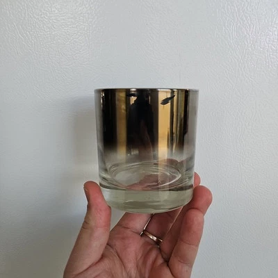 Vidro vintage MCM prata desbotada duplo antiquado Rocks  - Imagem 1 de 4