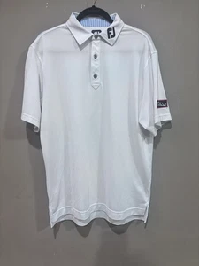 FootJoy Men’s Golf Polo Shirt Medium White – Titleist Logo Performance Stretch - Picture 1 of 9