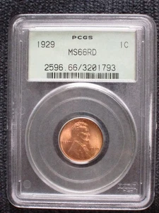 1929 Lincoln Cent PCGS MS66 Red RD Wheat penny 1c great example! - Picture 1 of 4