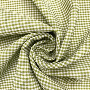 Keira APFELGRÜN Mini Kariert Polyester Popeline Stoff Meterware - 10048 - Bild 1 von 3