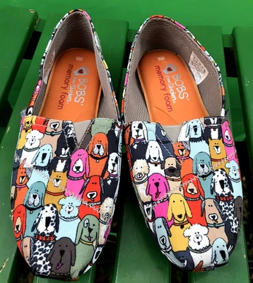 Zapatos mocasines de lona de espuma viscoelástica BOBS para perros de Skechers para mujer talla 6 Foto 1 de 4
