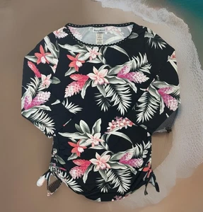 Tommy Bahama Island Active Top Damen Größe Medium Ingwer Blumen UPF 50 dehnbar - Bild 1 von 11