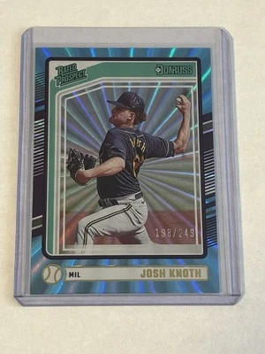 2024 Panini Donruss Josh Knoth Carolina Blue Laser Rated Prospect /249 - Image 1 of 2