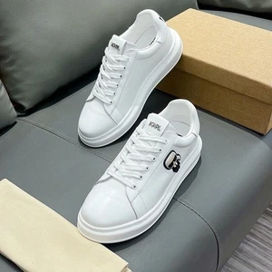 Men's Leather Shoes High-End Casual Shoes Thick Soled Fashion Shoes Skate Shoes - Picture 1 of 29