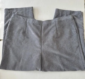 ALFRED DUNNER WOMEN'S PANTS CORDUROY GREY SIZE 20W PULLON ELASTIC WAIST POCKETS - Picture 1 of 5