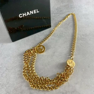 CHANEL 1984 Triple Chain Belt CC Coco Mark Gold Vintage Logo Chain Waist Belt jp - Picture 1 of 10