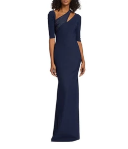 Neu mit Etikett Chiara Boni La Petite Robe Malguen Kleid Kleid 12 US/48 IT marineblau UVP 1090 $ - Bild 1 von 11