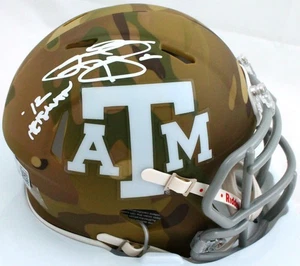 Johnny Manziel Autographed TX A&M Camo Speed Mini Helmet w/Insc.-Beckett W Holo - Picture 1 of 12