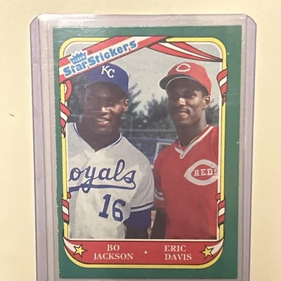 Pegatinas Fleer Star 1987 #132 Bo Jackson RC/Eric Davis Kansas City Cincinnati  Foto 1 de 2