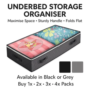 Unterbett Aufbewahrungstaschen Kleidung Reißverschluss Organizer Unterbett Kleiderschrank Schrank Box UK - Bild 1 von 15