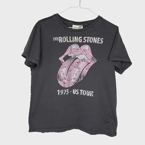 T-shirt donna H&M Rolling Stones US Tour 1975 taglia media grigio rock festival - Foto 1 di 11