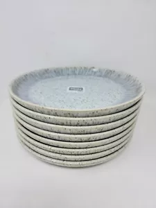 Set lotto 8 piatti Denby Halo grigio maculato gres pesante nuovi - Foto 1 di 7