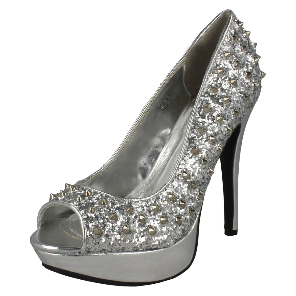 Mujer Spot On sin Cordones Purpurina Tacones - Imagen 1 de 1