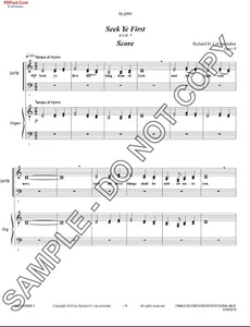 NEW Seek Ye First (Choral) for SATB choir and organ - Picture 1 of 2