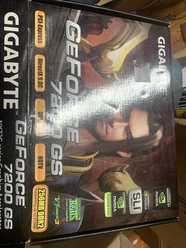 GIGABYTE GeFORCE 7200 GS PCIe VGA VIDEO GRAPHICS CARD GV-NX72G512P2 DVI - Image 1 of 4