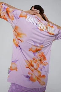 NWT Marcobologna Women's Purple Floral Short-Sleeved T-Shirt Size S - Picture 1 of 9