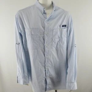 Columbia PFG Men's Fishing Outdoors Vented Shirt Size 2XL Blue - Picture 1 of 11