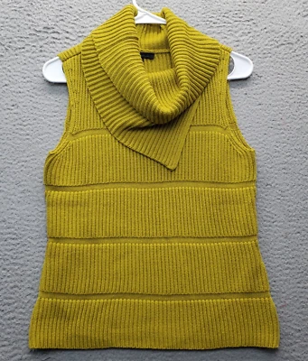 Suéter Kenneth Cole New York Mujer Pequeño Verde Sin Mangas Capucha Cuello Pullover Foto 1 de 4