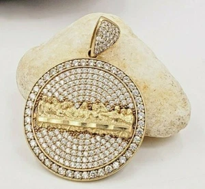 Colgante Última Cena de Oro Amarillo de 10KT con Piedras Redondas Simuladas - Imagen 1 de 4