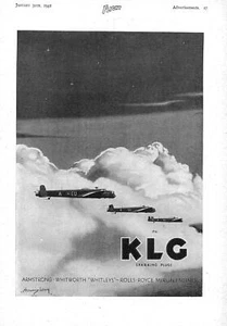 WW2 Advert WHITLEY Merlin-Engined Bomber Aircraft 1941 KLG Spark Plugs Print Ad - Picture 1 of 1