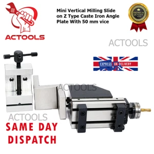 Mini Vertical Milling Slide on Z Type Caste Iron Angle Plate With  Vise 50mm UK - Picture 1 of 12