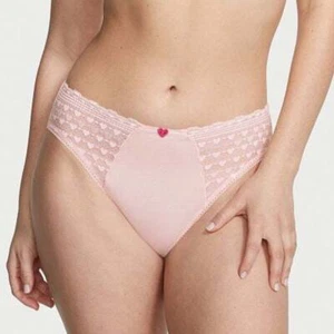 Victoria's Secret Stretch Cotton High Leg Brief Panty Pink Large NEW - Bild 1 von 3