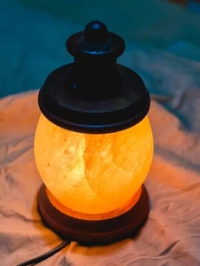 Premium Himalayan Salt Wooden Lantern Lamp | 100% Pure Himalayan Pink Rock Salt - Picture 1 of 6