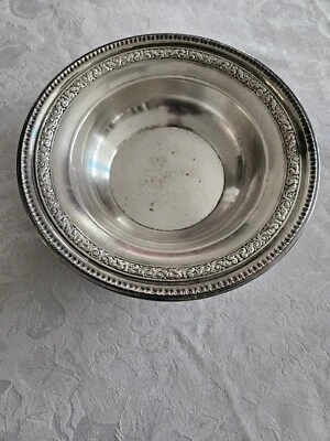 复古“Reed and Barton”经典玫瑰10英寸镀纯银糖果盘碗1201 — 第 1/4 张图片