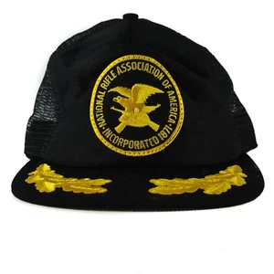 Vintage 80s NRA National Rifle Association Foam Mesh Snapback Trucker Hat Cap - Picture 1 of 3