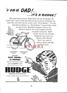 RUDGE 'Little John & Maid Marian' Bicycles ADVERT Vintage 1955 Print Ad 675/142 - Picture 1 of 1