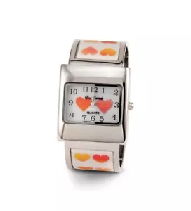 New Women’s Heart Holographic Silver Tone Bangle Watch-d2746hrt - Picture 1 of 2