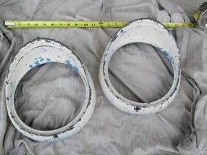 Pair of 1956 Ford headlight bezels with chrome trim on top - Picture 1 of 14