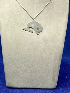 Sterling Silver Dolphin Pendant Necklace - Picture 1 of 4