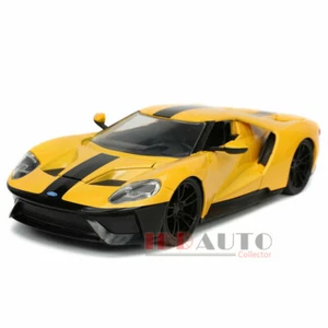 Jada 2017 Ford GT gelb mit schwarzen Streifen 1/24 Diecast Modellauto 32257 - Bild 1 von 5