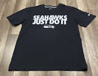 Nike Tee Nfl Seattle Seahawks Alt Black Just Do It T-Shirt Russell Wilson Mvp