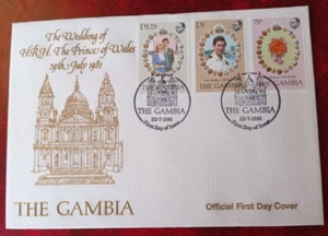 Gambia 1981 Royal Wedding First Day Covers - Picture 1 of 1