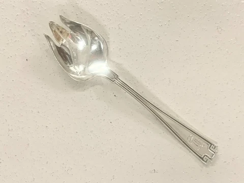 ETRUSCAN BY GORHAM STERLING SILVER ICE CREAM FORK W/MONOGRAM 5 1/4 IN. LONG Cover