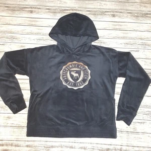 Abercrombie Kids Size 13/14 Girls Hoodie Velvet Pullover Long Sleeve Navy - Picture 1 of 9