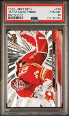 Series 2 #279 Jacob Markstrom Calgary Flames Silver Outburst PSA 10 - Image 1 of 2