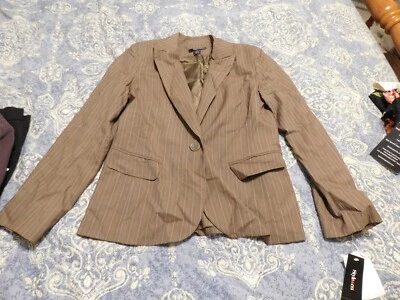 Blazer Style & Co, Nuevo con Etiquetas, Talla 6, Marrón con Rayas Blancas, ¡¡Calidad!!! Foto 1 de 4