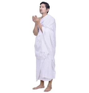 Juego de algodón Ihram para hombre para Hajj | 1200 gramos | 110 x 220 cm por toalla; 2 toallas - Imagen 1 de 2
