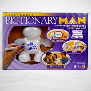 Mattel 2008 Electronic PICTIONARY MAN Draw On Me Charades Draw Game - New Sealed - Picture 1 of 12