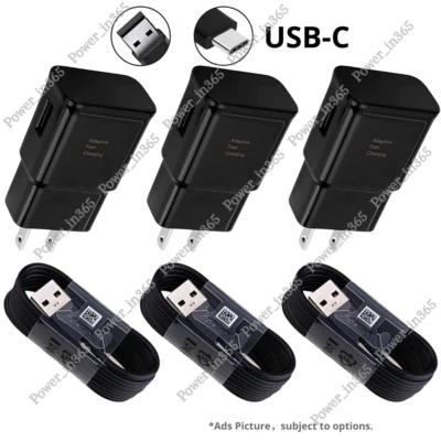 Carregador rápido USB C tipo C cabo adaptador de energia de parede cubo bloco para Samsung Galaxy - Imagem 1 de 4