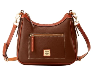 Dooney & Bourke Kiesel genarbtes Leder Crossbody Hobo BARK NEU 🎁NEU MIT ETIKETT🎀NEU IN VERPACKUNG - Bild 1 von 9